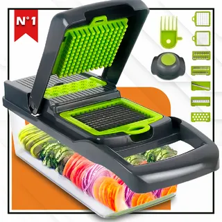 Mandolin Julienne Ralador De Legumes Inox Fatiador Cortador 13 Em 1 Multifuncional Verduras Picador Marca Homeroarte