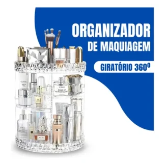 Eps-2577 Organizador De Maquiagem Giratório 360° Em Acrílico Transparente Com Prateleiras Ajustáveis