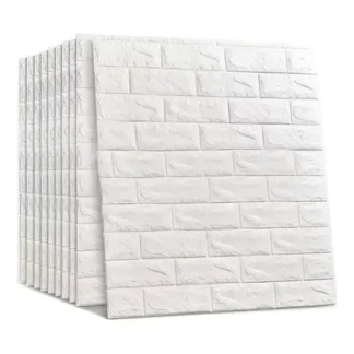 10 Placas Auto Adesivas Colaí Adesivo Decorado Banheiro 3d Papel Parede Tijolinho Branco